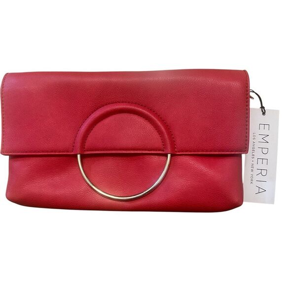 Emperia Elegant Red Clutch Bag. Vegan Leather. NWT - Picture 2 of 10